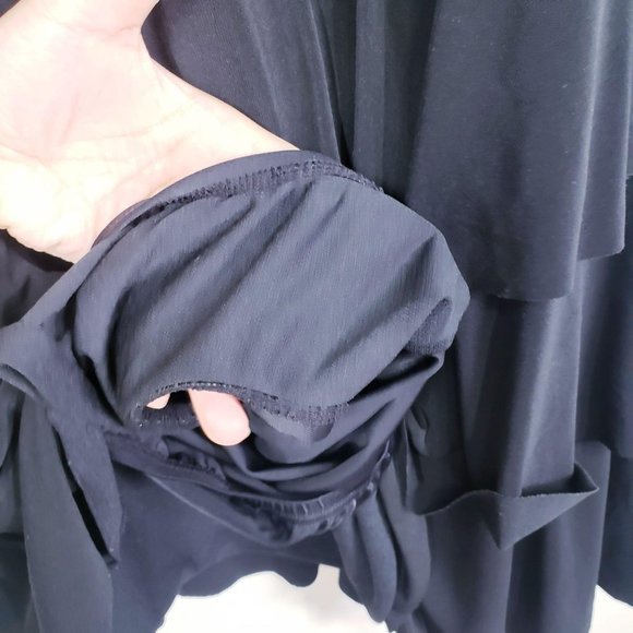 LONGITUDE Black Layered One Piece Swimdress 16 XL - Picture 7 of 11